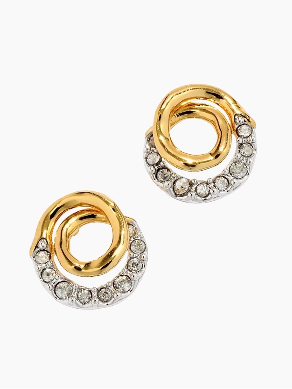 Alexis Bittar Solanales Gold Crystal Spiral Stud Earrings (MSRP $95)
